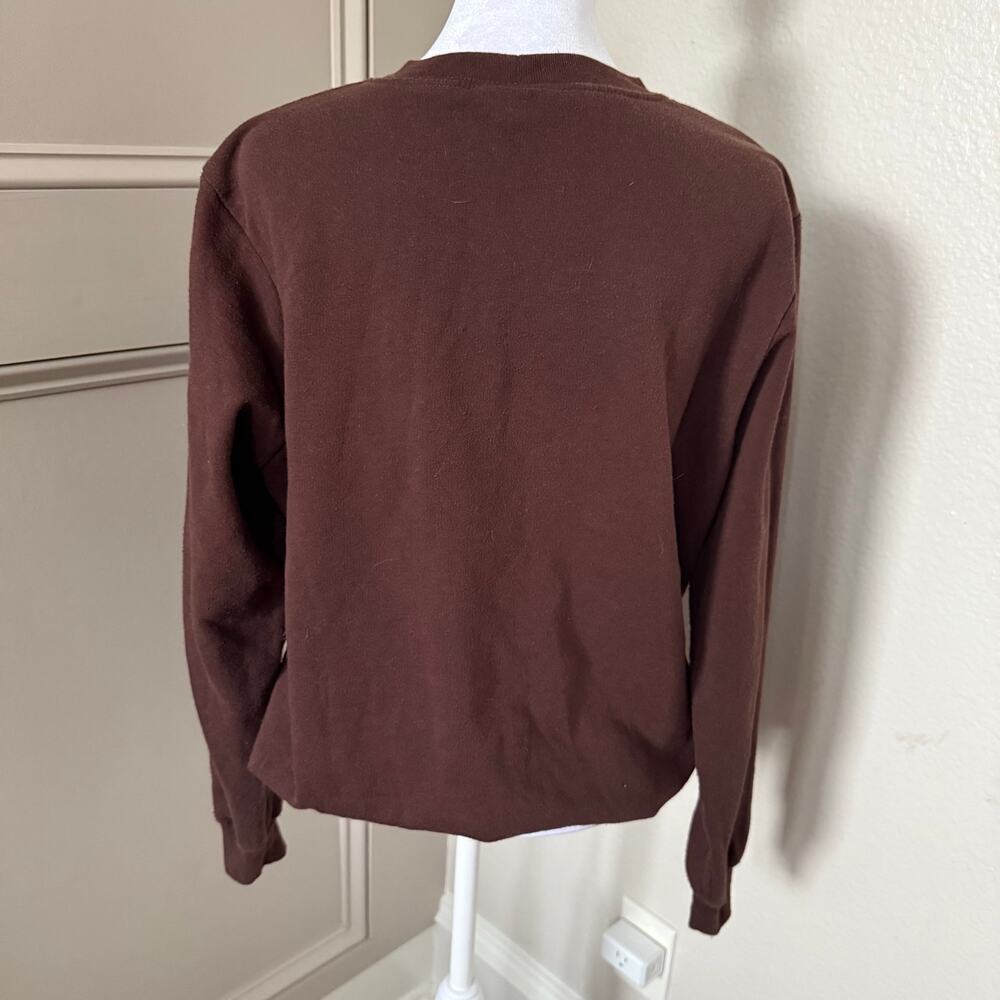 Vintage Blair Equestrian Horse Cat Graphic Sweatshirt Brown Sz S Grannycore - Picture 3 of 5